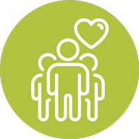 Icon of people with a heart shape